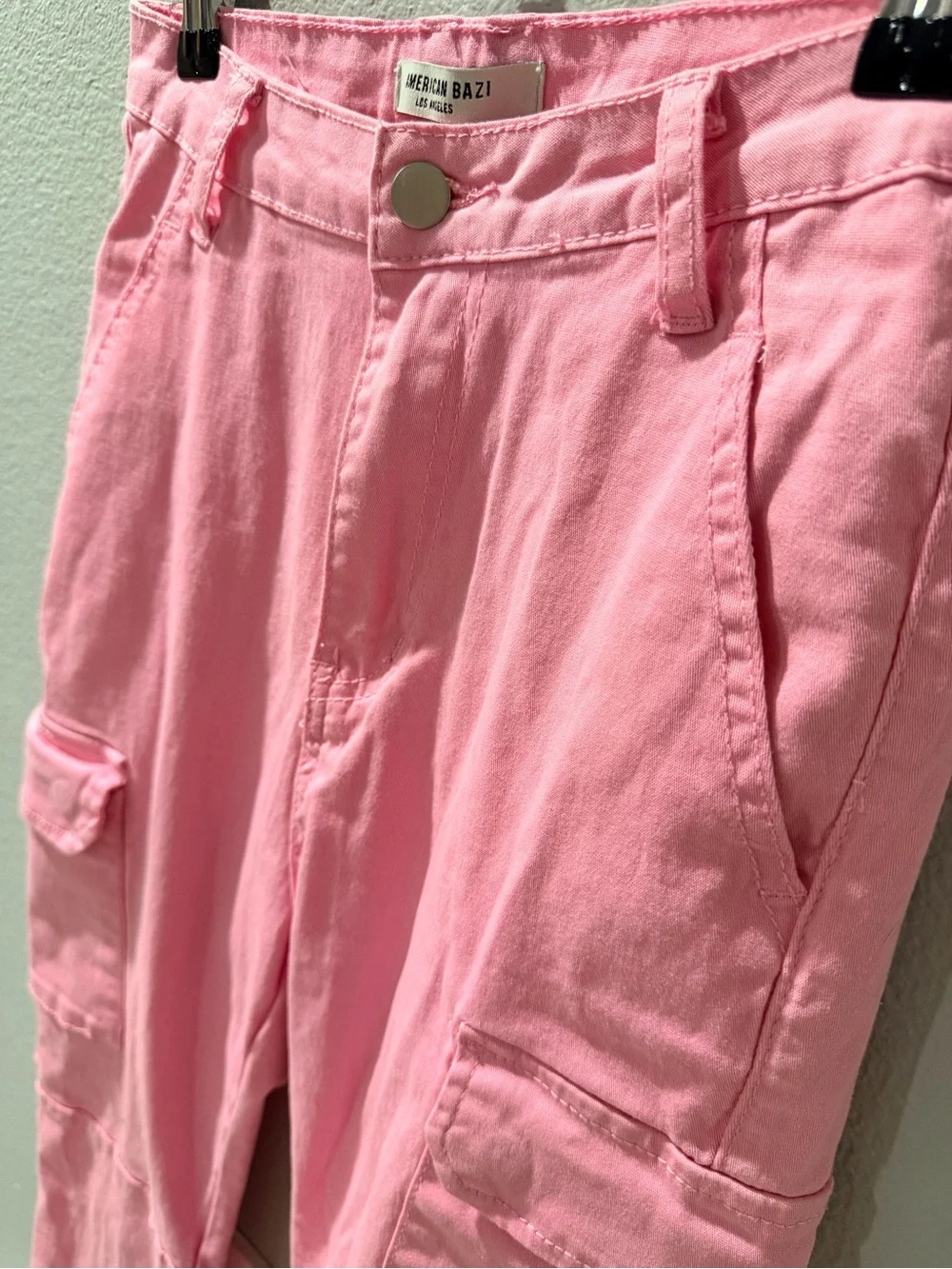 American Bazi Bright Pink Cargo Skinny Pants